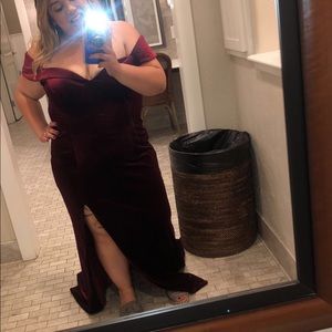 Velvet burgundy dress